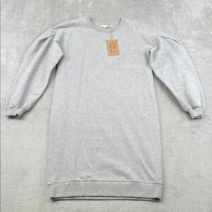 NEW The Simple Folk 2 Organic Cotton Stretch Gray The‎ Oversized Sweater Dress